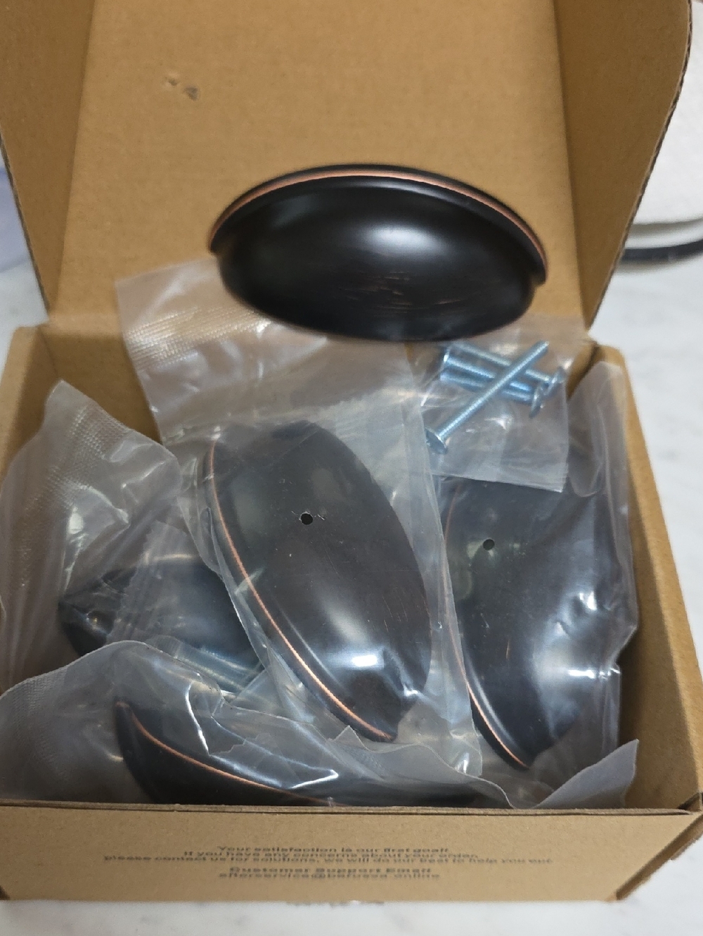 NWT Oil Rubbed Bronze Oval Cabinet Pull Handles - 6 Pack